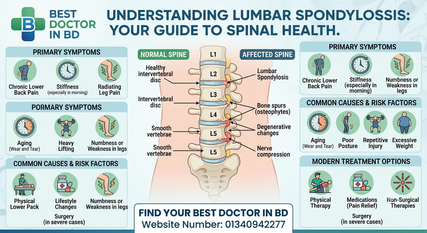 Lumbar Spondylosis Treatment in Bangladesh : Causes, Symptoms