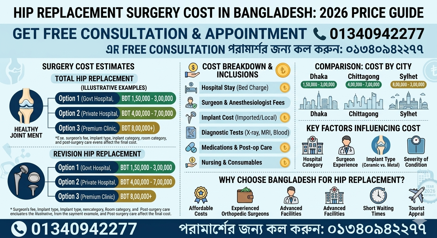 Hip Replacement Surgery Cost in Bangladesh: 2026 Price Guide